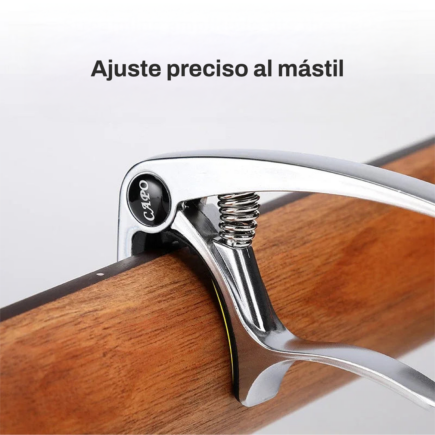 Capo Metálico Universal con Porta Púas y Levantador de Cuerdas – Para Guitarra Acústica, Guitarra Eléctrica y Ukelele